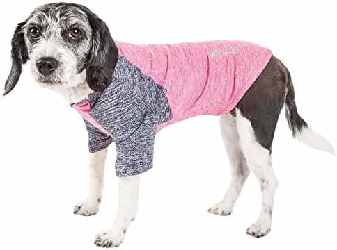 PET LIFE ® Active 'Hyled' Stretch de 4 tons de camiseta de cães de performance de dois tons
