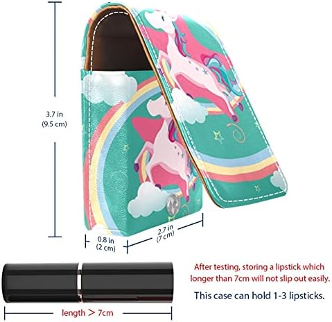 Unicorn Pattern Lip Gloss Holder Batom Case de maquiagem portátil Bolsa de viagem Caixa de batom de batom com