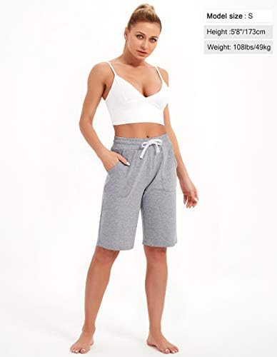 Shorts de suor de algodão especialMagic com bolsos para mulheres 10 Lounge Sports Sports Sports Bermuda Knee Shorts