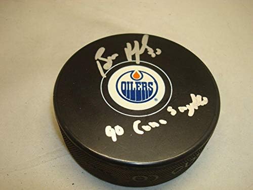 Bill Ranford contratou o Edmonton Oilers Hockey Puck Conn Smythe Autografado 1C - Pucks autografados