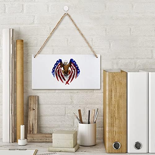 Balda American Flag American Wooden Solding Sign decoração de madeira Retângulo de madeira Decoração