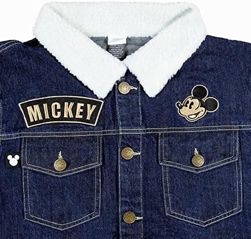 Disney Mickey Mouse adulto Sherpa Collar Jacket Jean para homens