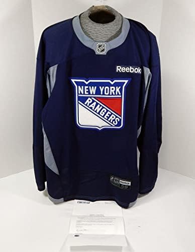 Jogo do New York Rangers usado Jersey da Marinha Reebok NHL 58 DP29903 - Jogo usado NHL Jerseys