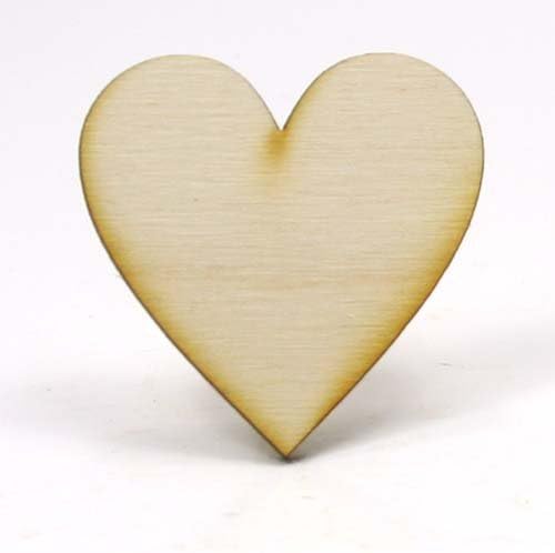 MyLittlewoodshop - PKG de 100 - coração - 1-3/4 polegadas por 1-3/4 polegadas e 1/8 polegada de