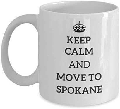 Mantenha a calma e vá para Spokane Tea Cup Viajante Casatro do Trabalho Presente Washington Travel Mug