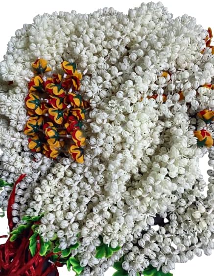 Garlands 5 pés de comprimento com 32 rosas em cada corda Mogra/Jasmine Garland Ladi para Decoração Festival