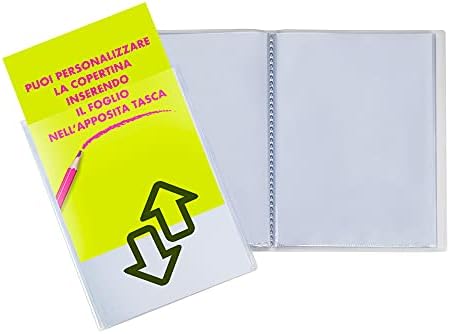 Favorit 400090487 Livro de exibição premium personalizável 80 envelopes transparentes