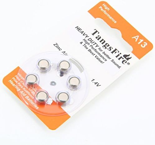 6pcs Tangsfire 1.4V A13 Aparecimento auditivo Baterias de ar zinco Silver