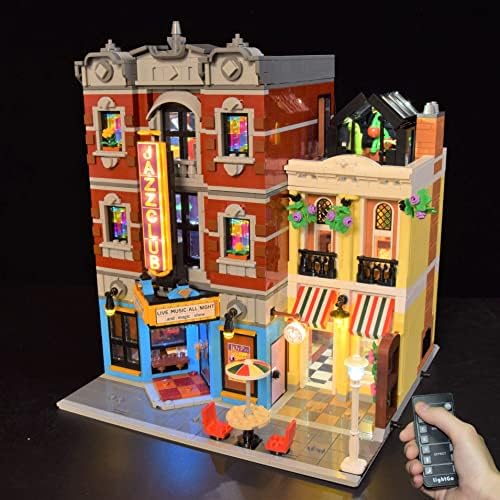 Kit de iluminação LightGo LED projetado para o conjunto de edifícios modulares do LEGO 10312 Jazz Club -