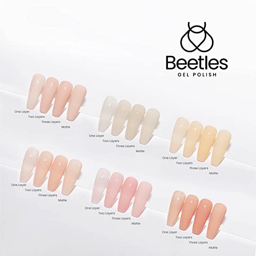 Conjunto de besouros em polimento de gel- 6 cores de geléia transparente kit de polonês de gel nude rosa e