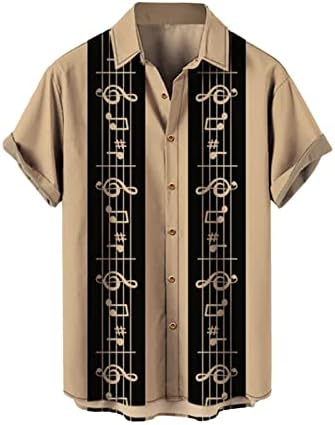 Camisa de boliche masculino camisa havaiana retro para homens 4xl Vintage Rockabilly estilo rápido seco de