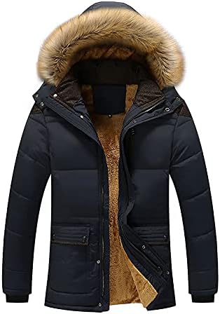 Jaqueta elegante para homens casacos de corrida com capuz de lã inverno grosso e tamanho acolchoado com