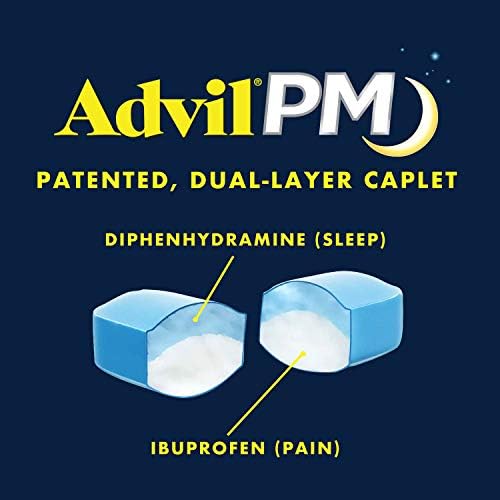 Advil PM PM Painizante/Nighttime Sleep Aid Caplet, 200mg ibuprofen, 38mg difenhidramina