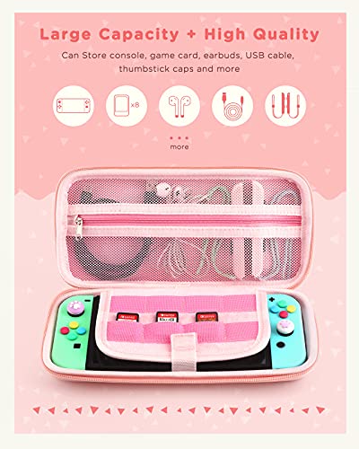 Caixa de transporte, capa de viagem portátil compatível com Nintendo Switch, bolsa de armazenamento de