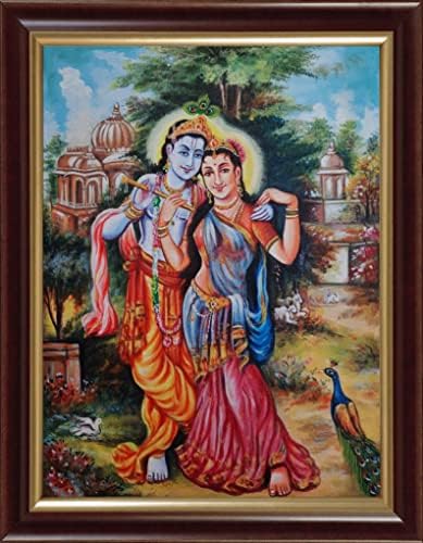 Krishna e Radha pintando Krishna pintando pintura em miniatura em tela de parede de tela Krishna Pictures Art Pinturas de parede decoração da casa da galeria de arte de Chitranshi.