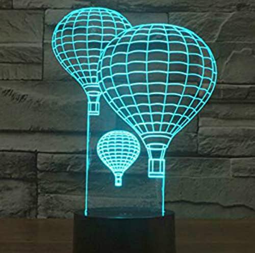 3D Air Hot Balloon Night Light Led Touch Decor Decor Decor mesa de ilusão óptica Lâmpadas 7 luzes