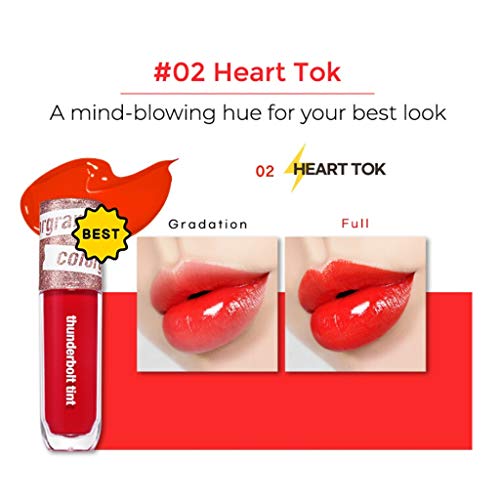 ColorGram Thunderbolt Tint Lacquer - 02 Tok Heart, 04 Tok Daily, presente, hidratante, alto pigmento, cor vívida,