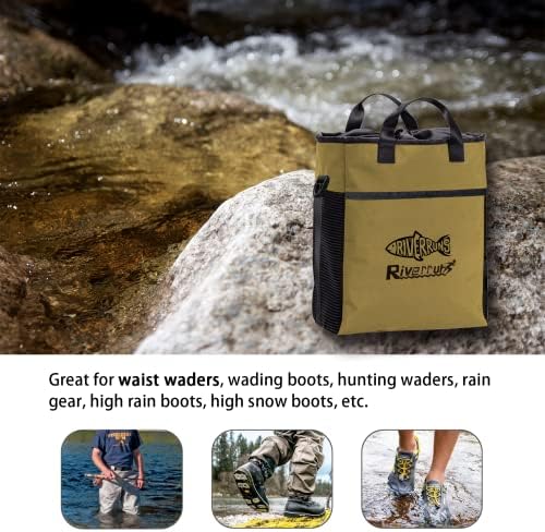 Bolsa de caça à caça de pesca com rios com malha ventilada, saco de botas de canela, bolsa de armazenamento