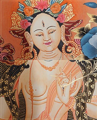Tibete tibetano thangka tangkas buda budista arte agradecer pintura mineral 074