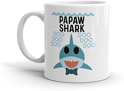 Caneca/xícara de café/xícara de caneca/xícara de café da papaw de tubarão - Dia dos pais para pai pai