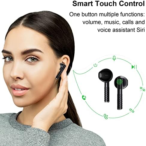 Feans True Wireless fones de ouvido, Bluetooth 5.3 Ruído cancelando fones de ouvido com microfone, fone