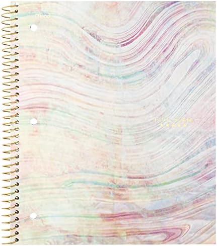Notebooks em espiral de cinco estrelas, 1 assunto, faculdade governada, 11 x 8-1/2, designs fofos cores brilhantes,