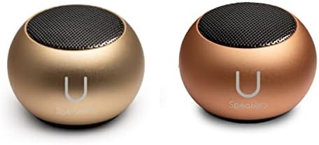 U Alto -falantes Mini Glam Wireless Wireless Bluetooth Alto -falante com base magnética, Mic & Selfie Remote