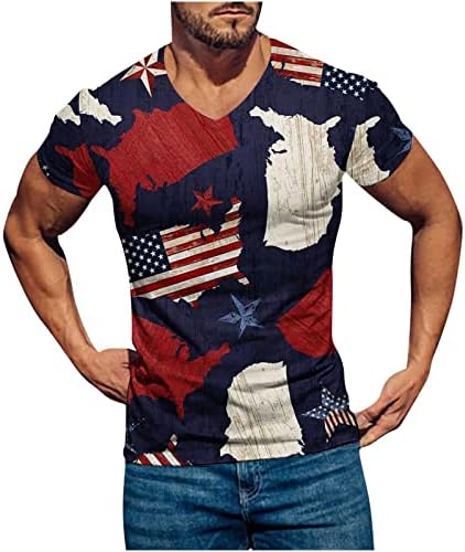 Plus Tamanho 4 de julho Tops For Men 2023 Independence Day T-shirts Camisetas patrióticas Blusa de falha da bandeira