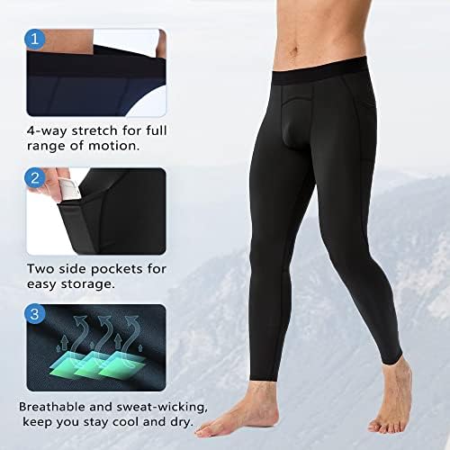 Calças de compressão masculinas do Cargfm com bolsos perneiras atléticas que executam calças de basquete de ciclismo