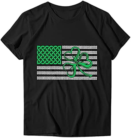 Camiseta do dia de Saint Patricks para mulheres bandeira engraçada o pescoço plus size partido abençoado tops