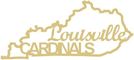 Kentucky Louisville Cardas Cutout inacabado Wood University Mascot School School Door Hanger Mdf