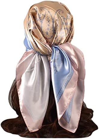 Keusn Fall Sconha para mulheres feminino primavera impressões de cetim estampas de flores de caju de cádeas lenço de seda quadrado lenço de seda para mulheres