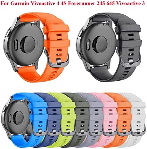UMCNVV Silicone Watch Band Strap for Garmin Vivoactive 4 4S Forerunner 245 645 Vivoactive 3 Smart