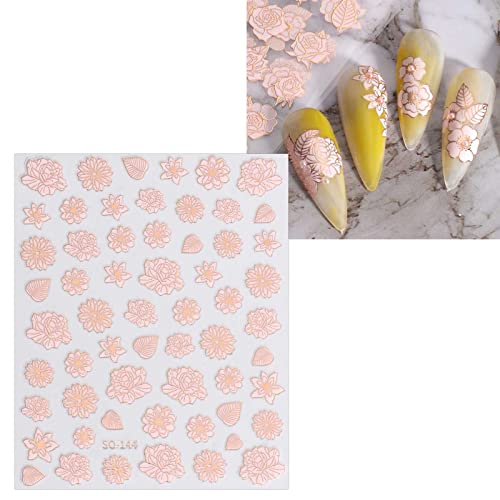 Jmeowio 9 lençóis Flower Spring Nail Art Sticks Decalques Auto-adesivo pegatinas uñas verão floral