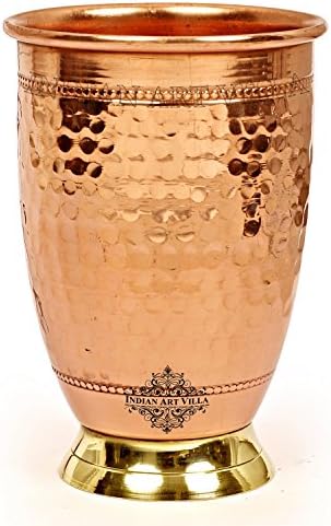 Indian Art Villa Pure Copper Drinkware Presente de design de coquetéis 1 garrafa e 2 copo com caixa de presente,