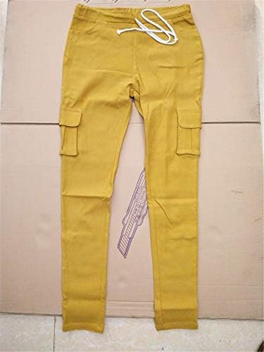Calça de carga feminina de Andongnywell calça de ioga de ioga Pant slim fit com bolsos de muti