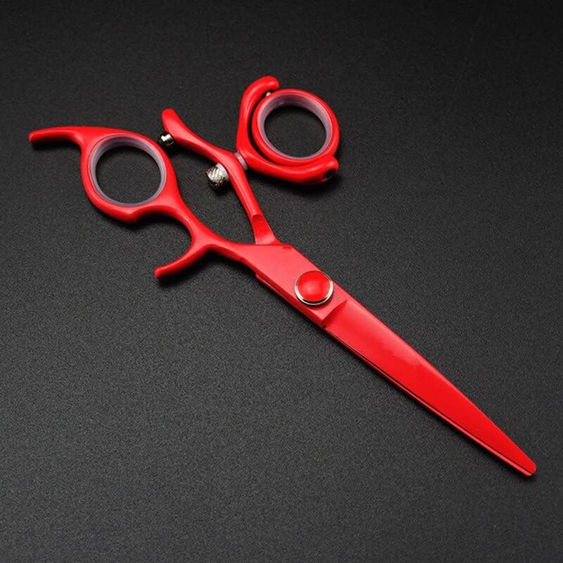 Tesoura de corte de cabelo, 6 polegadas Japão 440c Red Rotate Cut Salon Scissors cortando tesoura