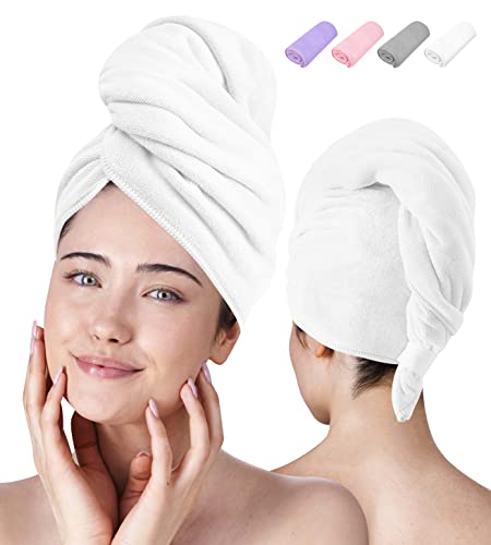 Luxe Beauty Microfiber Hair Toalha embrulhada - Toalhas de cabelo de microfibra absorventes para