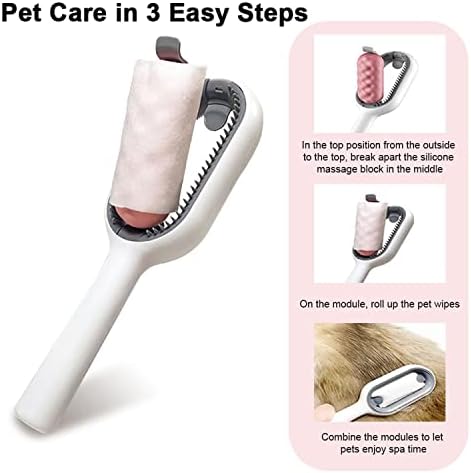 Fostaugh Pet Brush 2 em 1 Pet Undercoat Rake Helfing Tool, derramamento de dupla face e desmatamento do