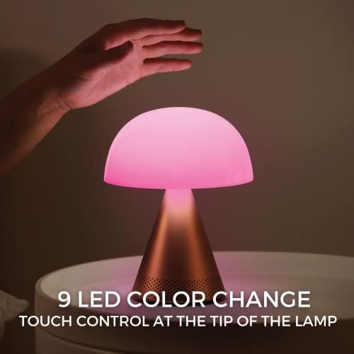 Lexon Mina L Audio grande lâmpada de cabeceira - Luz de mesa portátil LED com alto -falantes - mudança de cor e