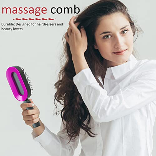 Brush de cabelo de auto-limpeza do Doefo, escova de massageador de almofada de ar 3D, pente de massagem ultra-macia