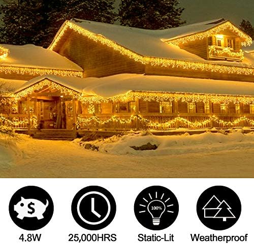 Luzes de Natal Amarelo Silvom, 33 pés 100 LEDs de Natal de Natal LED, luzes LED de 120V UL Certified LED para
