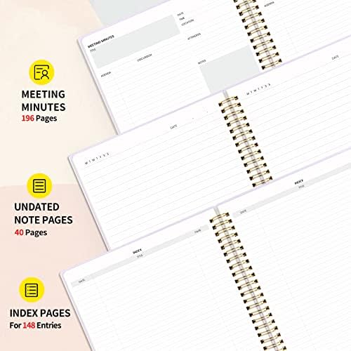 Caderno de reunião do Sunee para trabalhar com itens de ação - 240 páginas, planejador de projetos de
