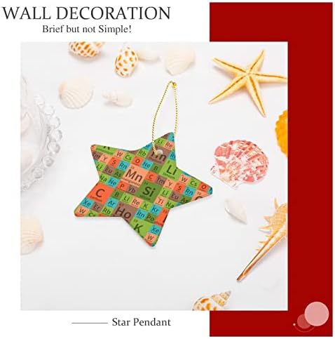 Tabela periódica química Cerâmica Star Star Decorações de Natal Árvore de Natal Ornamento Pendurado