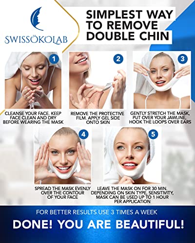 Swissökolab Double Chin Reduced V Linha de elevação da linha Máscara + reutilizável Slimming Slimming