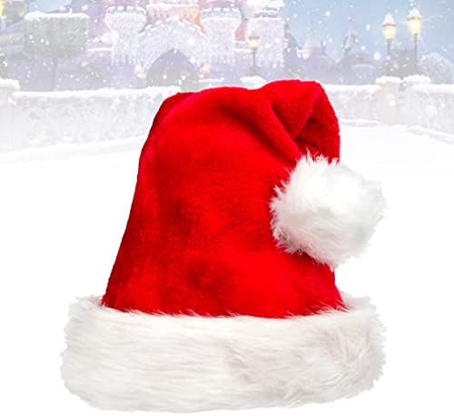 Besportble luxuoso Papai Noel Claus dupla camada engrossa chapéus de Natal Cha transfeitivos para cocar