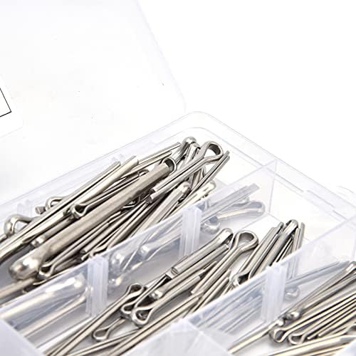 175 peças Kit de variedade de pinos de pino 7 tamanhos （M1.5 - M4） Cotter Pin Metal Clip Fisforner Fit