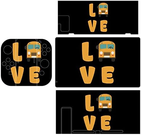 Eu amo ônibus escolar Switch Game Stick Bonzy Pattern Padrive Full Wrap Skin Protetive Film Sticker Compatível