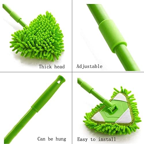 MOP molhado e seco Mini -limpeza verde de microfibra de microfuncional, esfregações verdes de limpeza de limpeza