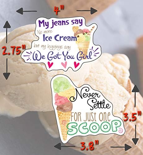 Adesivos de sorvete Asabee - Presentes de sorvete perfeitos para crianças, mulheres, homens - impermeável,